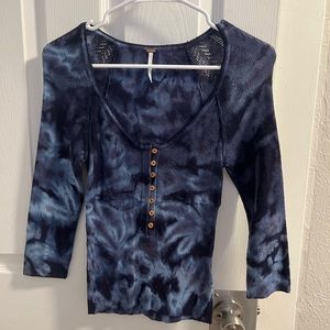 Free People blue long sleeve. Size Small.